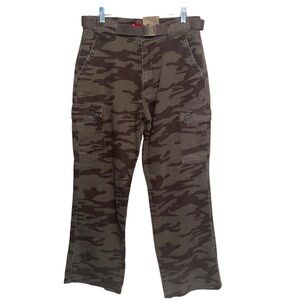 APCO Pants Mens 32X32 Camo Cargo Pockets Vintage Belted Military Grunge Skater